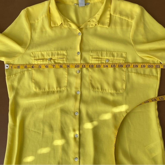 H&M Yellow 3/4 Sleeve Blouse Size 14 - Picture 13 of 14